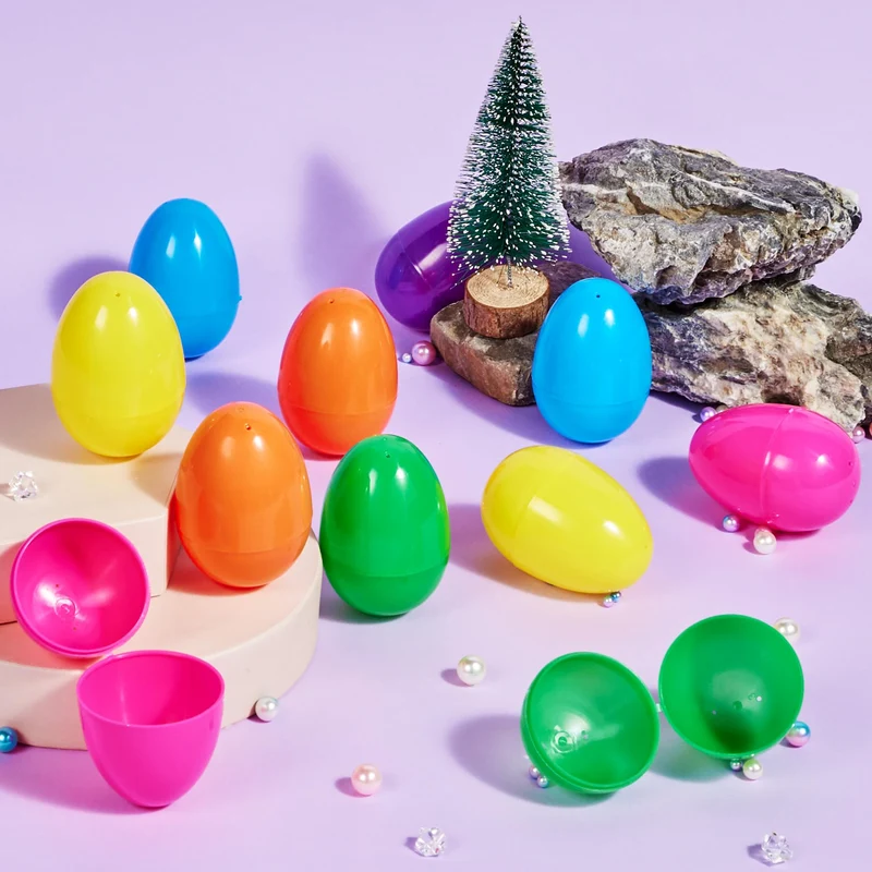 150PCS Large Fillable Plastic Eggs Empty Colorful Bright Eggshells, 3.15"