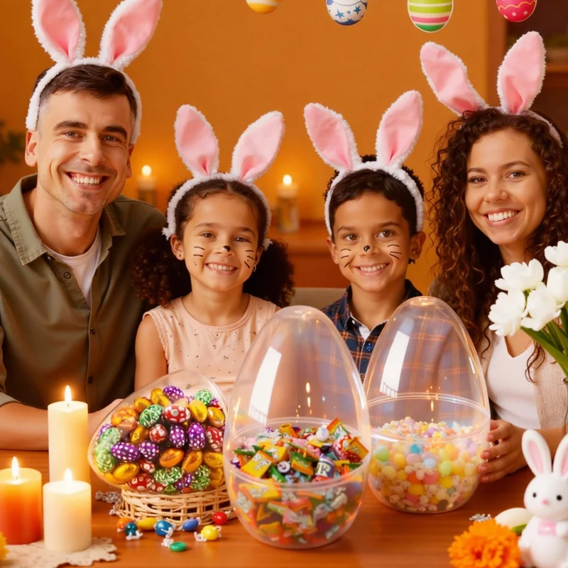 10" Transparent Jumbo Easter Eggs, 8 PCS