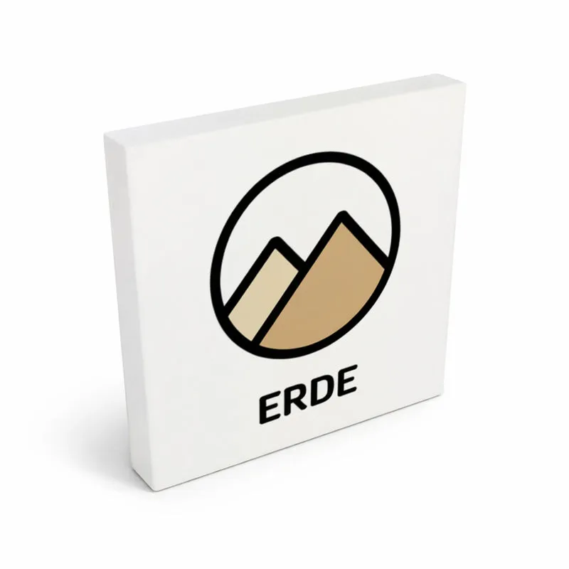 Natur Energie Berge Holzbild in 10x10 cm zum Stellen oder Aufhängen