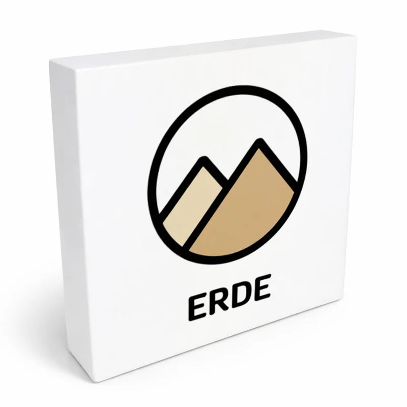 Natur Energie Berge Holzbild in 10x10 cm zum Stellen oder Aufhängen