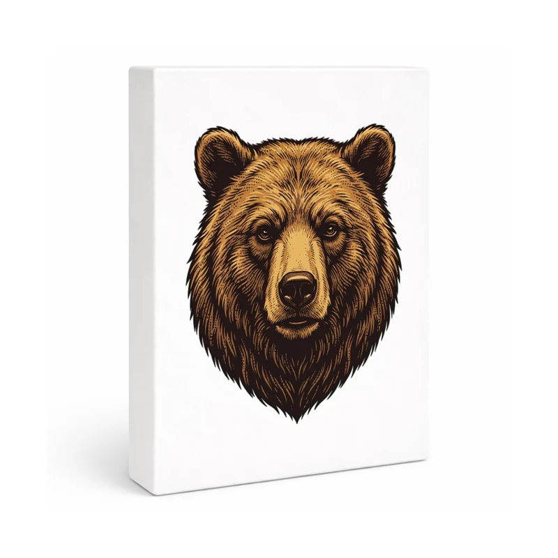 Braunbär Holzbild in 20x15 cm zum Stellen oder Aufhängen für Naturliebhaber