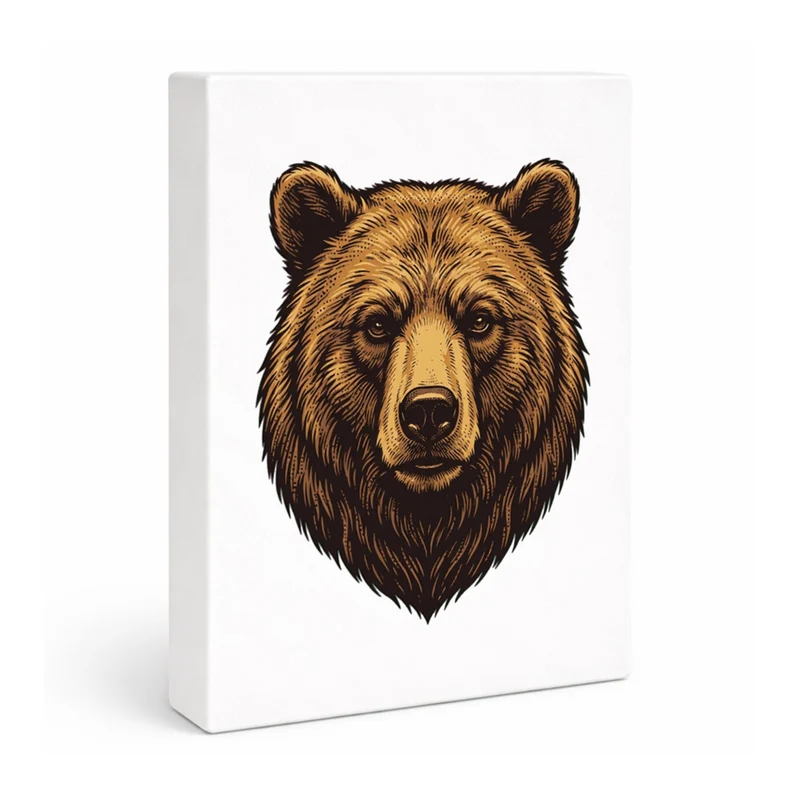 Braunbär Holzbild in 20x15 cm zum Stellen oder Aufhängen für Naturliebhaber