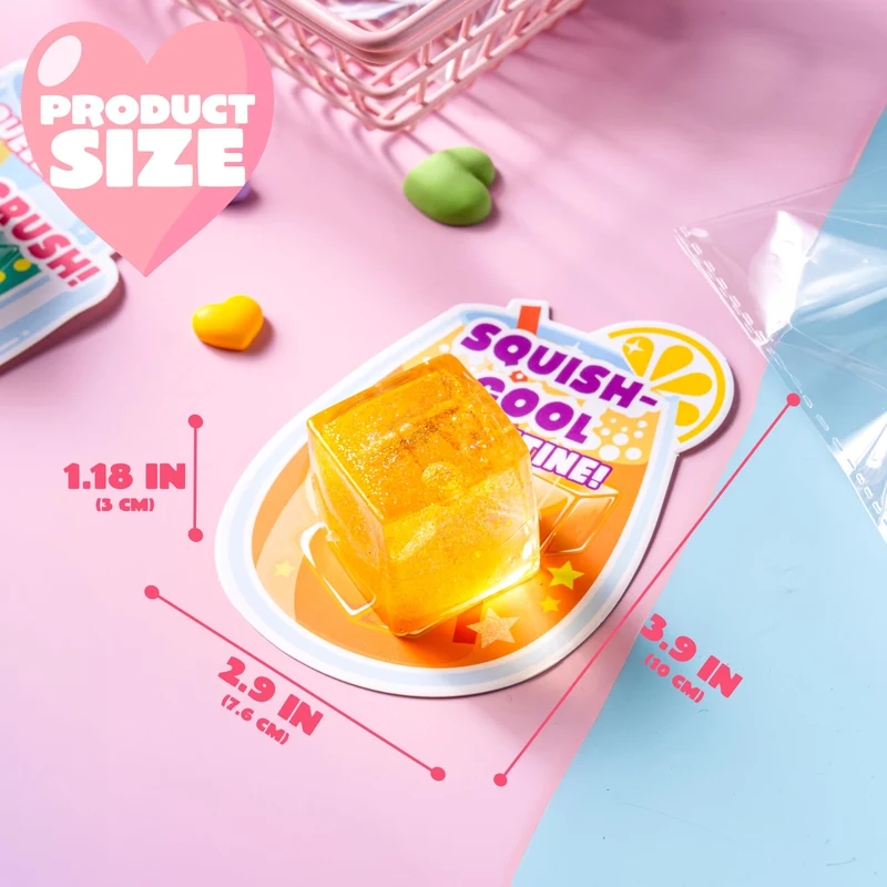 28 Pcs Valentine’s Day Cards with Ice Cube Shaped Malt Sugar Squeeze Balls