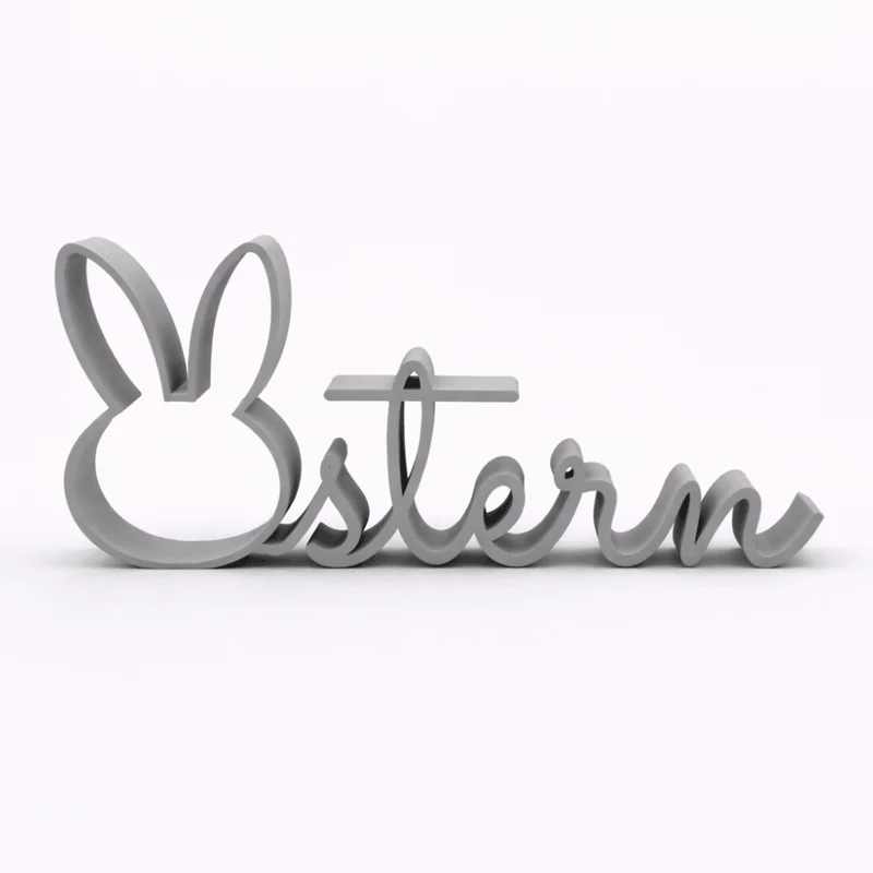 3D-Drucker Schriftzug „Ostern“ – grau