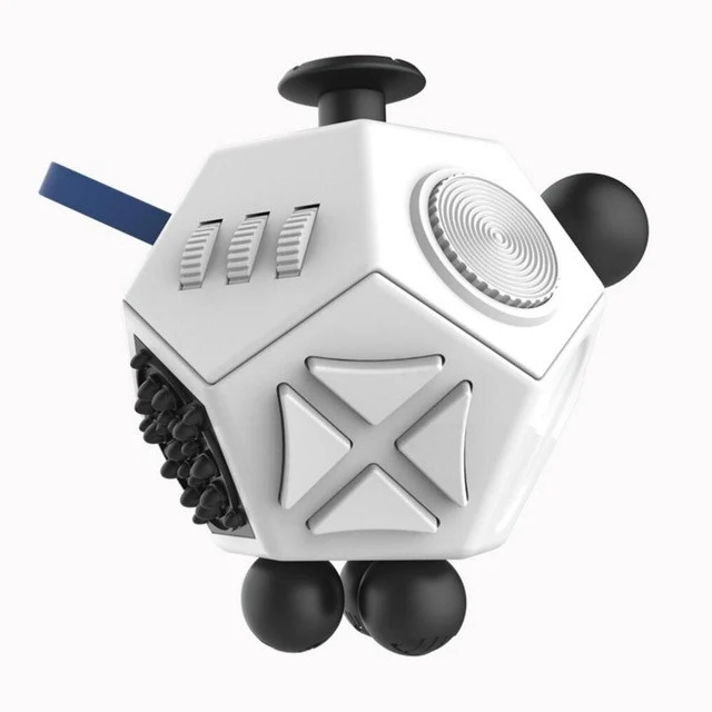 12-Sided Fidget Cube - White and Black