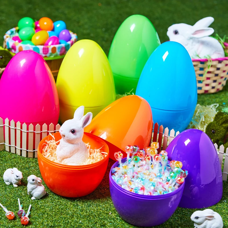 8PCS 10" Jumbo Easter Eggs Fillable for Easter Eggs Hunt