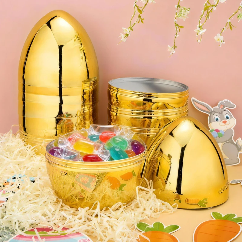6Pcs 10'' Gold Jumbo Easter Eggs