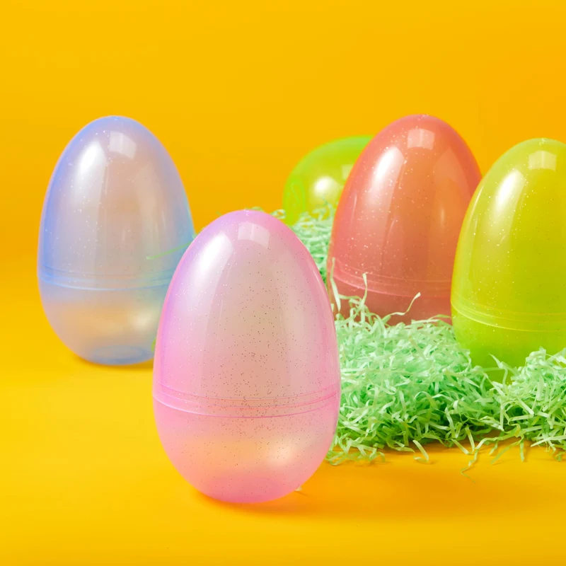 6Pcs 7" Jumbo Plastic Easter Egg Shells for Easter Egg Hunt
