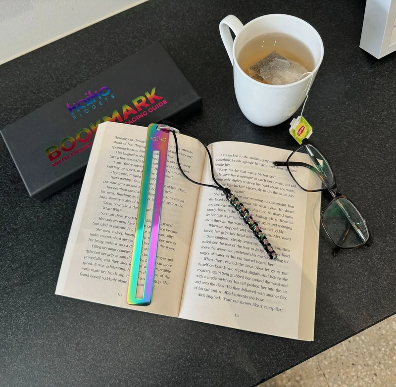 Metal Bookmark with Fidget Hook & Reading Guide