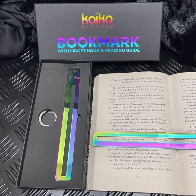 Metal Bookmark with Fidget Hook & Reading Guide