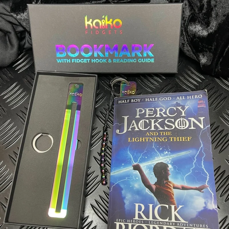 Metal Bookmark with Fidget Hook & Reading Guide