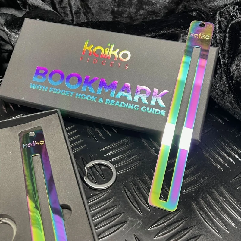 Metal Bookmark with Fidget Hook & Reading Guide