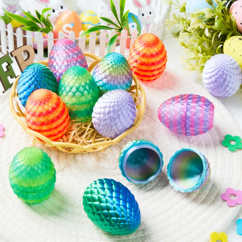 12 PCS 3D Printed Dragon Easter Empty Eggs