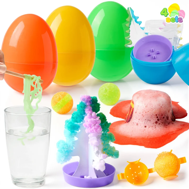 4pcs Jumbo Easter Science Experiment Prefilled Eggs
