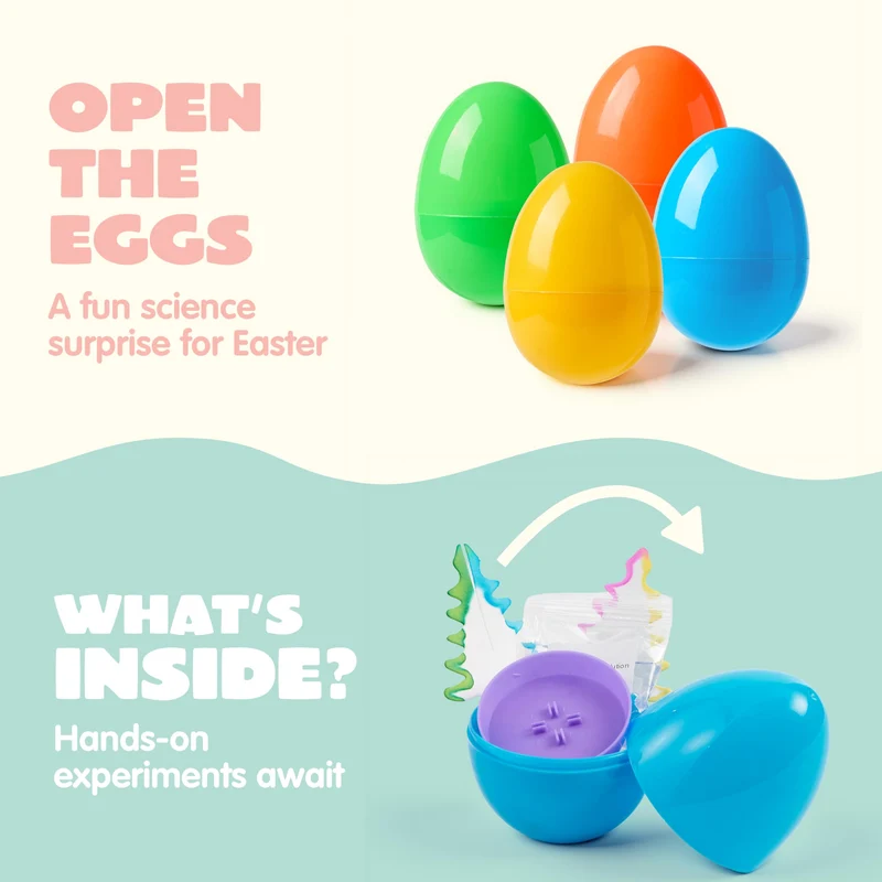 4pcs Jumbo Easter Science Experiment Prefilled Eggs