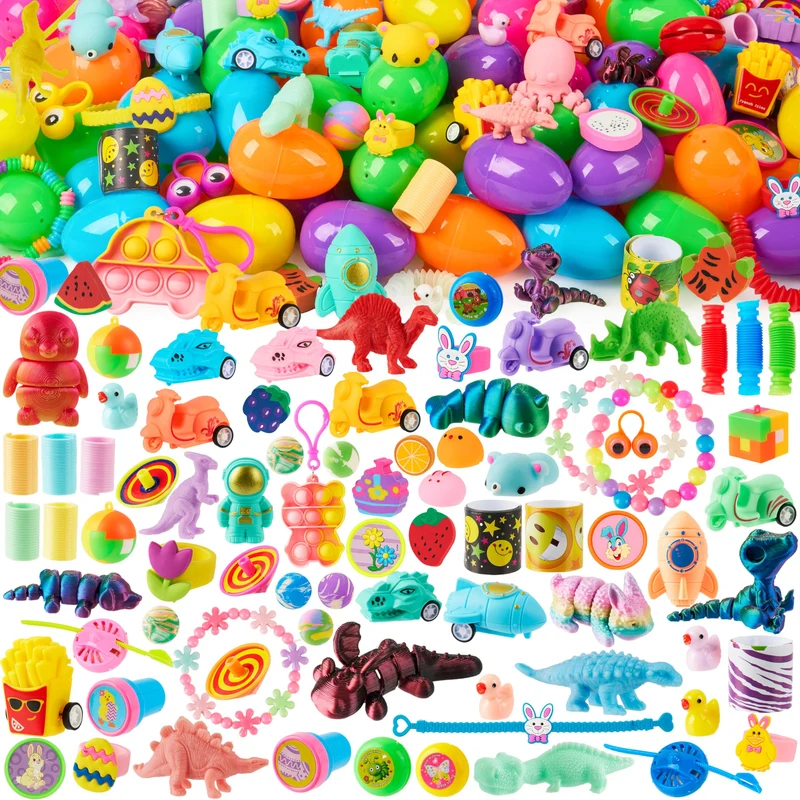 200Pcs Prefilled Easter Eggs with Assorted Toys for Easter Eggs Bulk