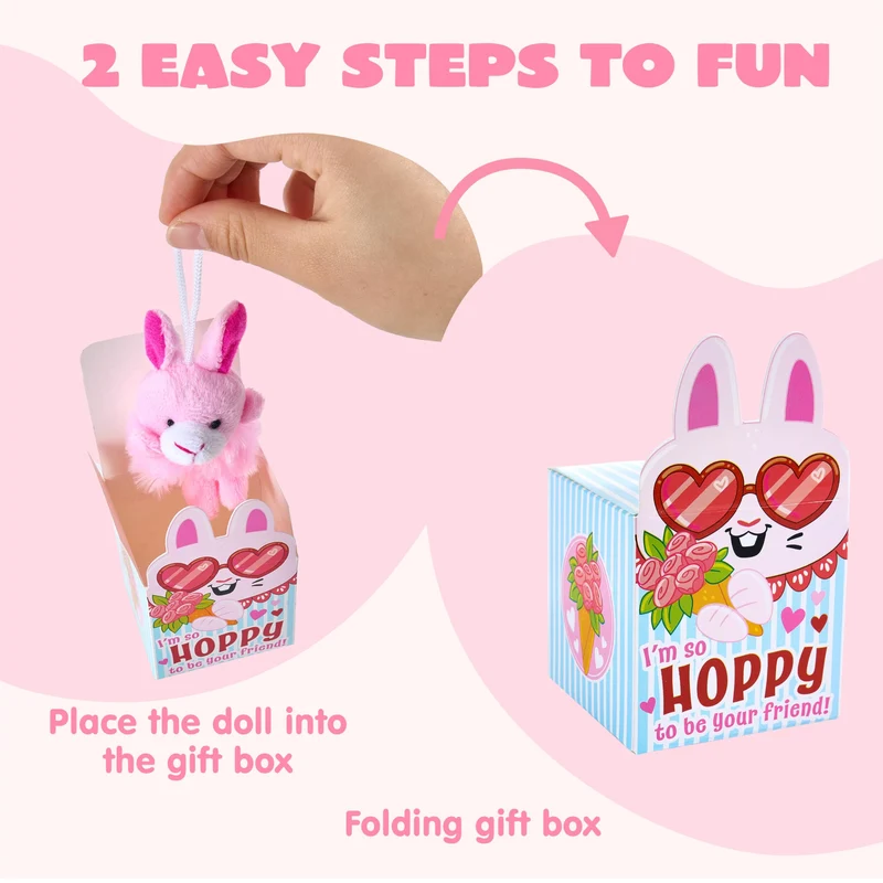 JOYIN 24 Pcs Valentine's Day Plush Toys with Boxes