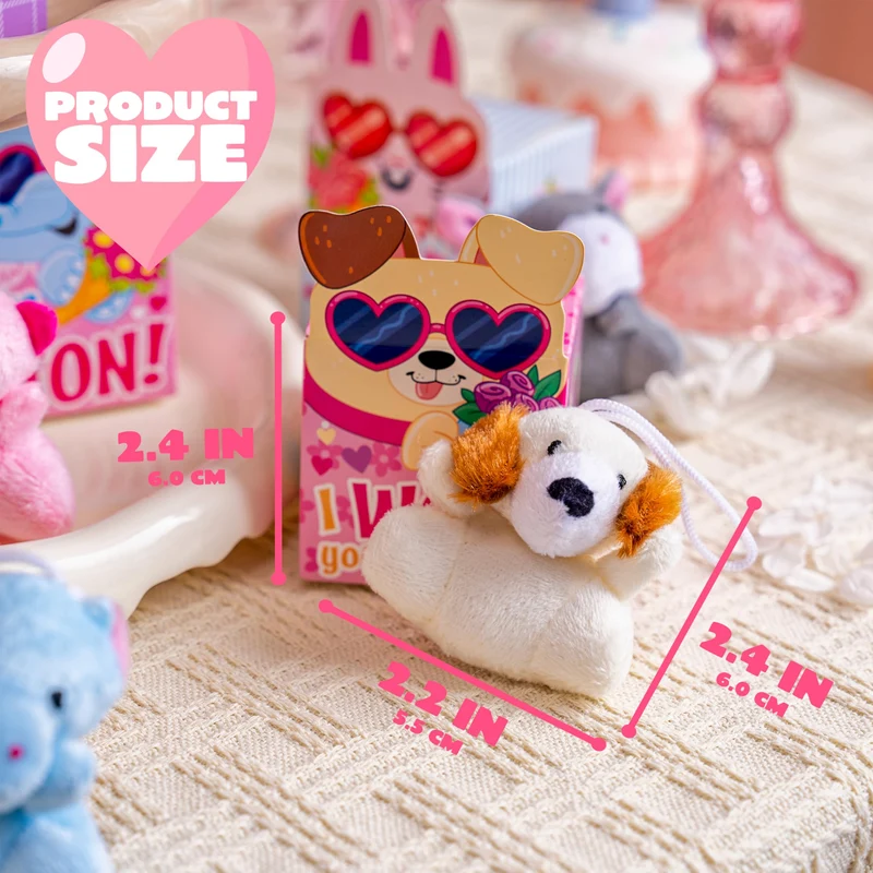 JOYIN 24 Pcs Valentine's Day Plush Toys with Boxes