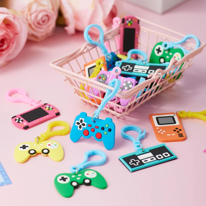 JOYIN 28 Pcs Video Game Keychains, Multi Colored Keychains & Cards with 7 Designs - Valentines Day Gift