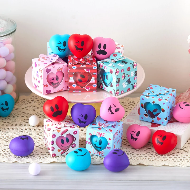 JOYIN 28 Pcs Valentine Heart Stress Balls with Boxes