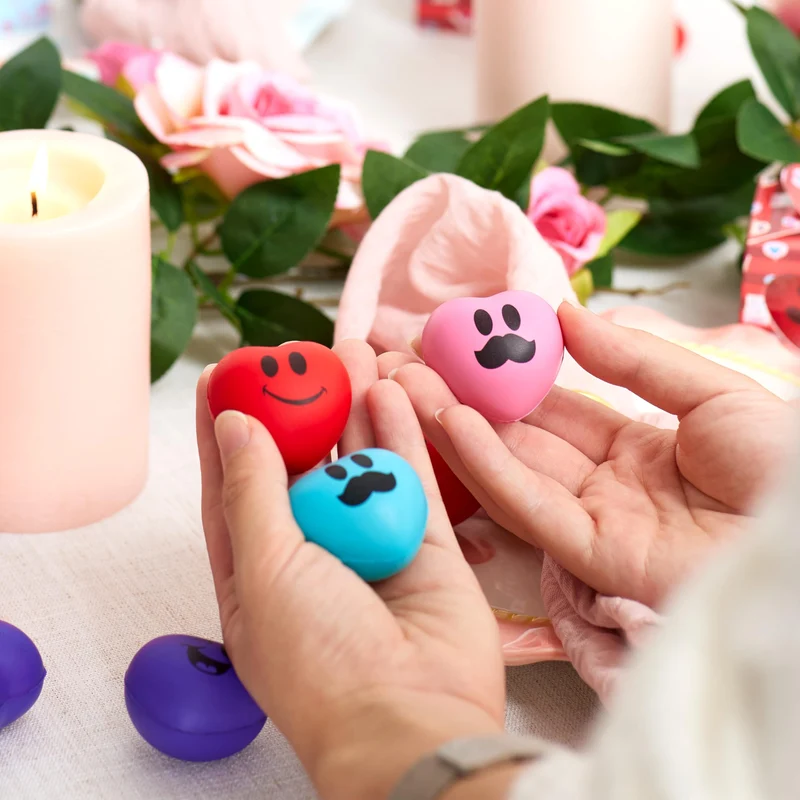 JOYIN 28 Pcs Valentine Heart Stress Balls with Boxes