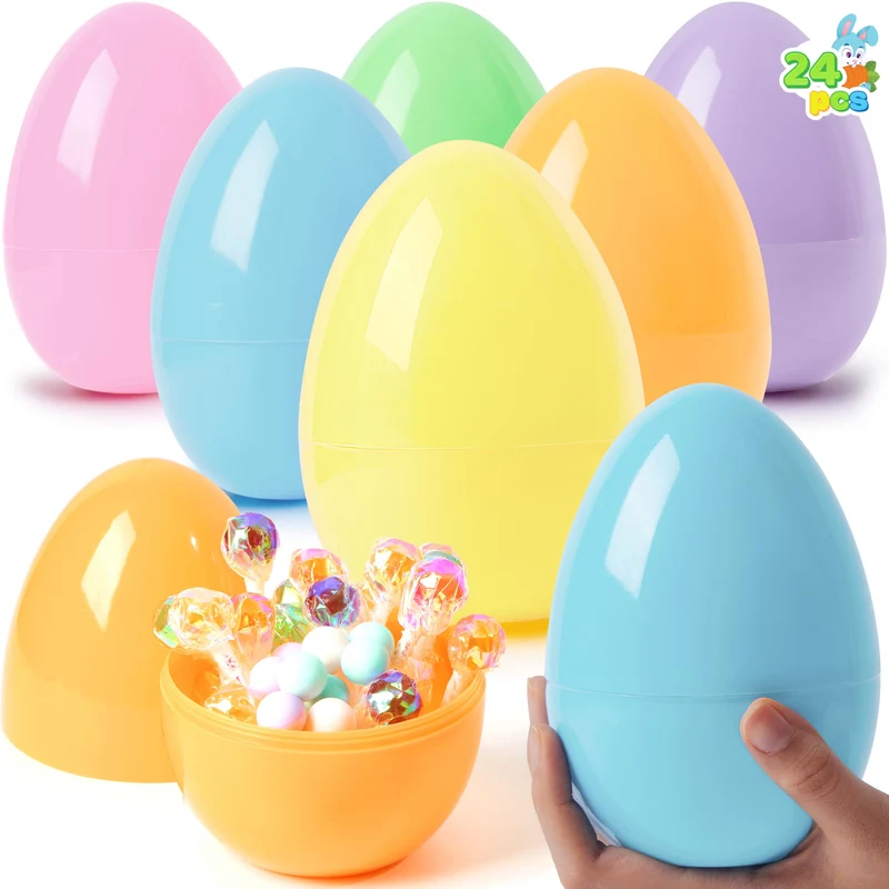 24Pcs Large Pastel Easter Eggs, 6 Inches Plastic Jumbo Eggs Fillable