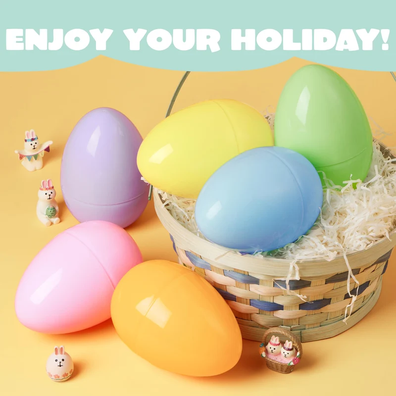 24Pcs Large Pastel Easter Eggs, 6 Inches Plastic Jumbo Eggs Fillable