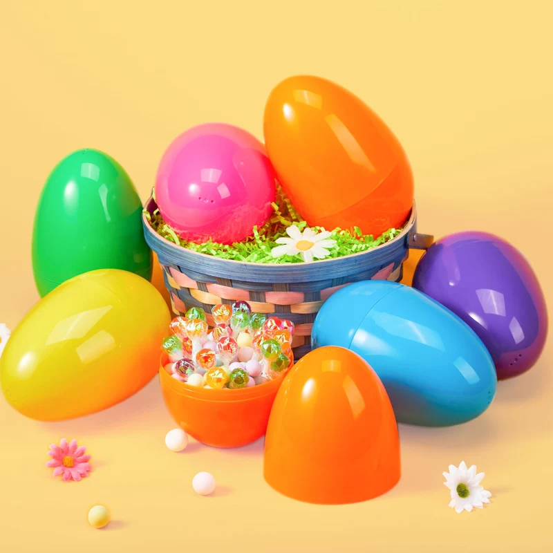 18Pcs Large Easter Eggs, 6 Inches Jumbo Plastic Eggs Fillable