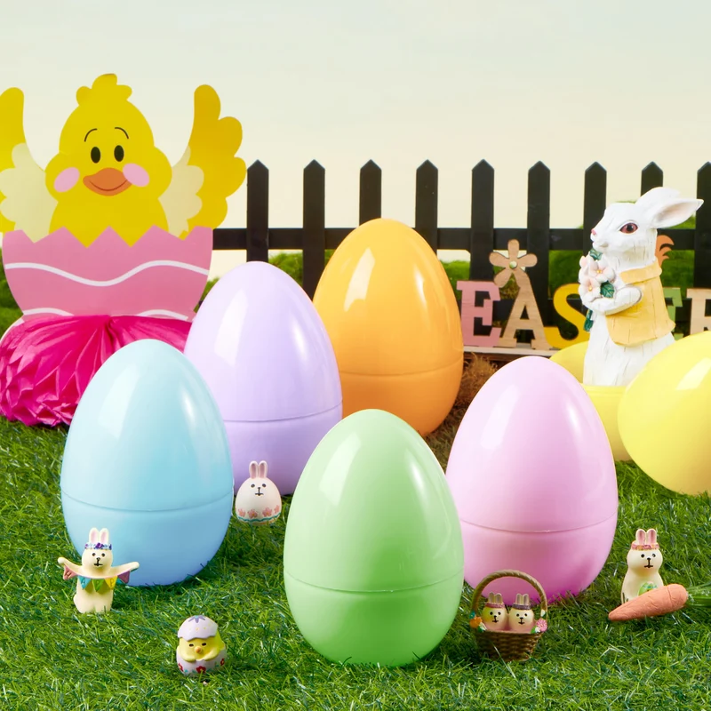 12Pcs Large Pastel Easter Eggs, 6 Inches Jumbo Plastic Eggs Fillable