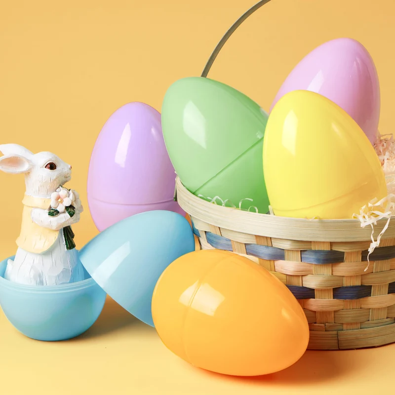 12Pcs Large Pastel Easter Eggs, 6 Inches Jumbo Plastic Eggs Fillable
