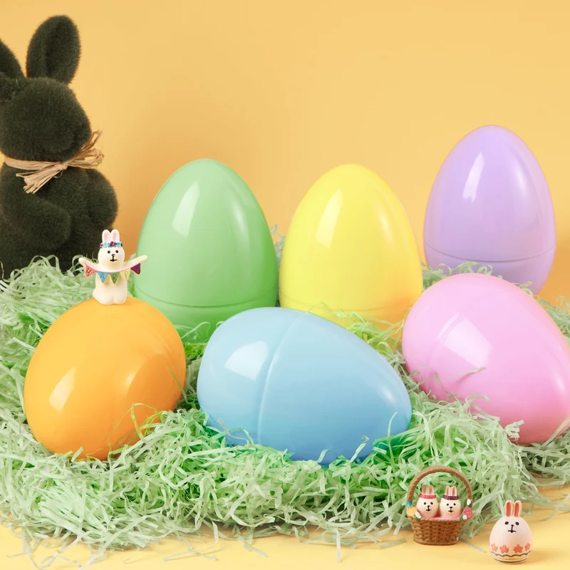 12Pcs Large Pastel Easter Eggs, 6 Inches Jumbo Plastic Eggs Fillable