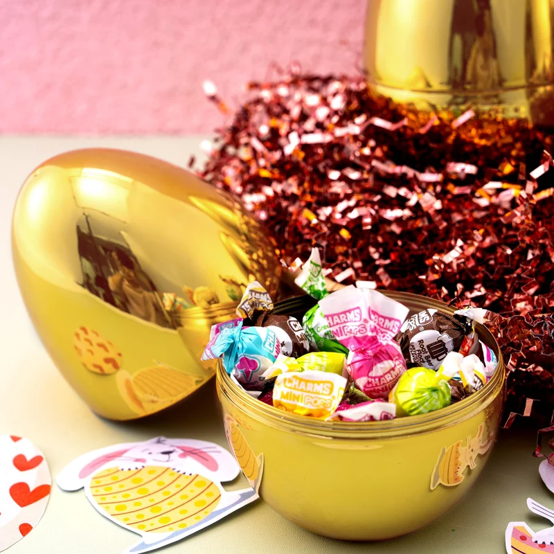12Pcs Large Gold Easter Eggs, 6 Inches Metallic Jumbo Eggs Fillable