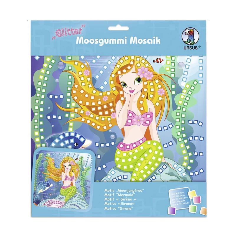 Moosgummi-Mosaik "Glitter Meerjungfrau"