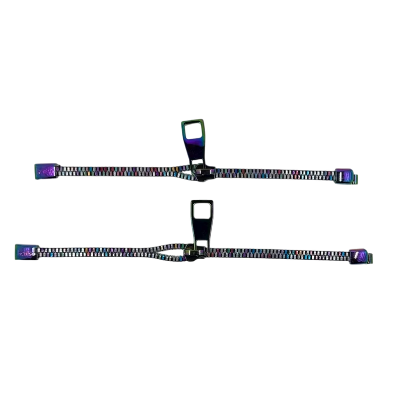 Unisex Oil Slick Metal Zipper Bracelet