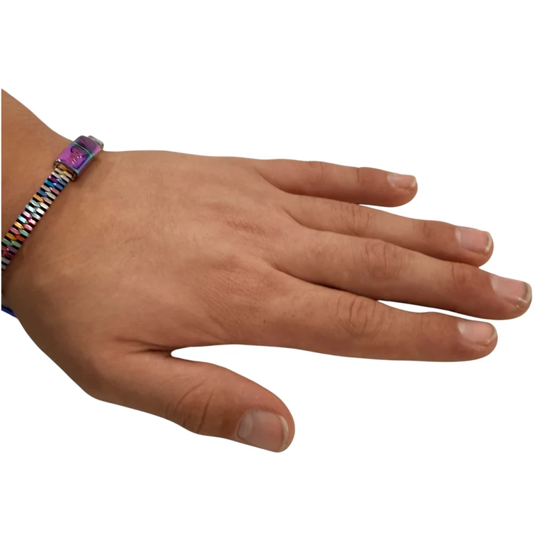 Unisex Oil Slick Metal Zipper Bracelet