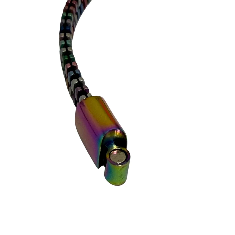 Unisex Oil Slick Metal Zipper Bracelet
