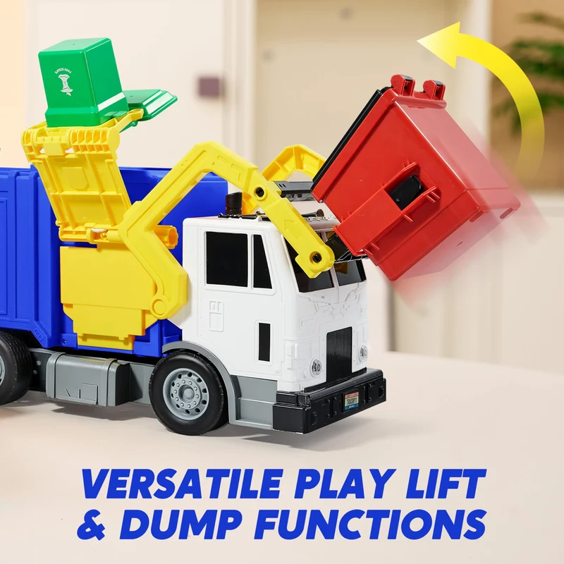 Large Friction Powered Garbage Truck Toy Set