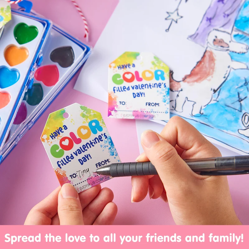 24 Pcs Valentine’s Day Heart-Shaped Watercolor Paints