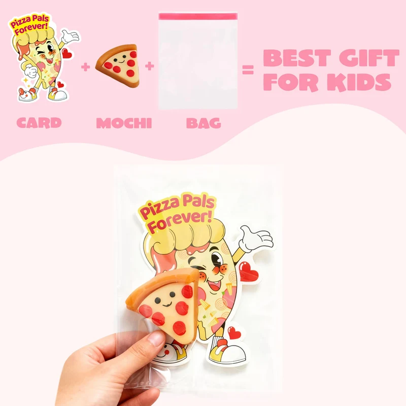 JOYIN 28 Packs Valentines 14 Designs Kawaii Desserts Style Stress Relief Fidget Toy with Card