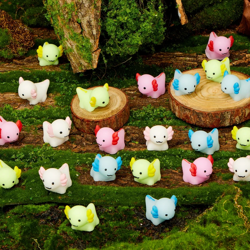 JOYIN 28 Packs Valentines Style Axolotl Mochi Squishy Toy with Funny Valentines Day Cards for Kids