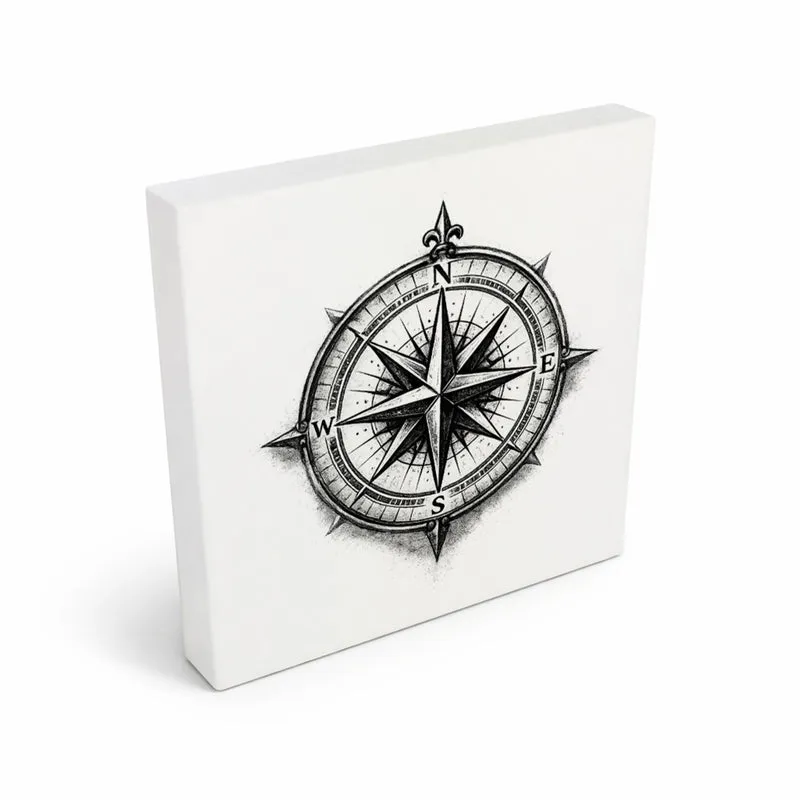 See Geflüster Kompassrose Holzbild in 10x10 cm zum Stellen oder Aufhängen