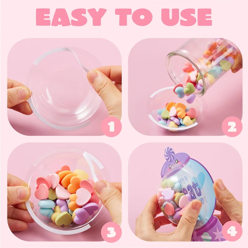 60 Pcs Valentine’s Day Candy Dispenser Cards with Craft Treat Holders