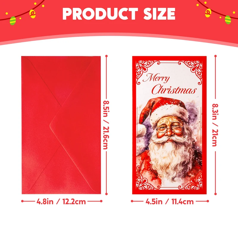 30 PCS Christmas Classic Money Cards with Envelopes