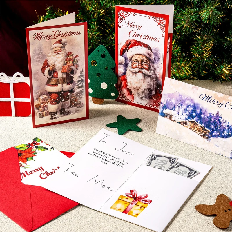 30 PCS Christmas Classic Money Cards with Envelopes