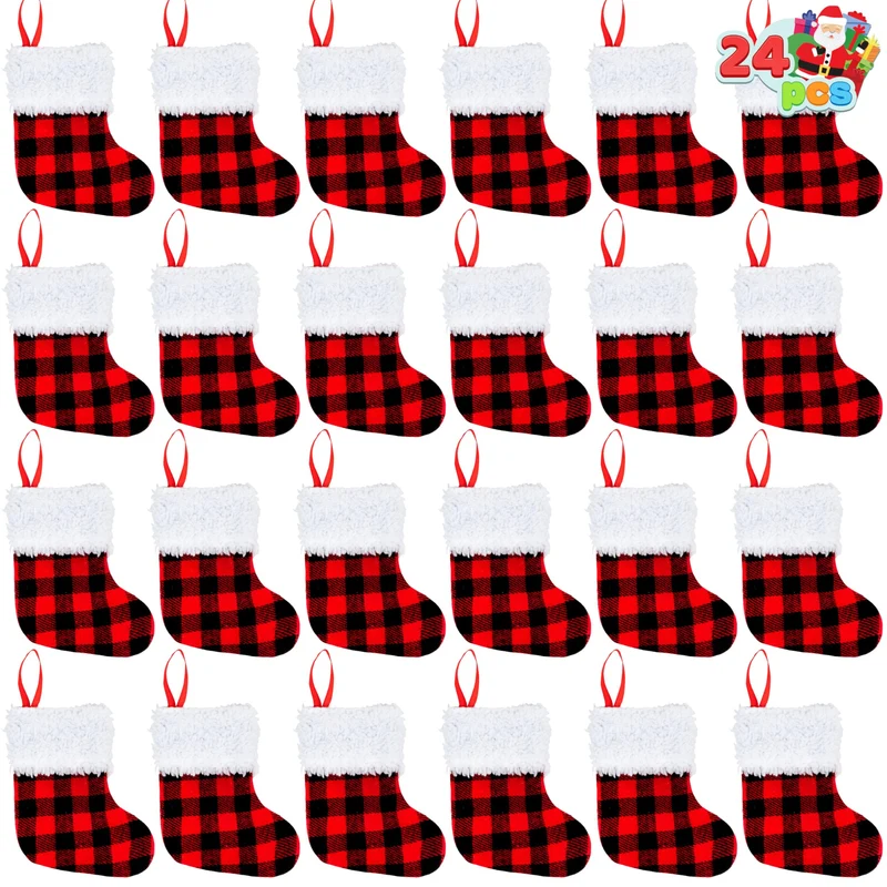 24 PCS 5” Mini Christmas Stocking