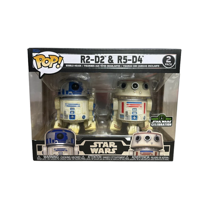 R2-D2 & R5-D4 2 Pack Funko Pop! - Star Wars Celebration Europe 2023 Official Convention Exclusive - Condition 9.5/10