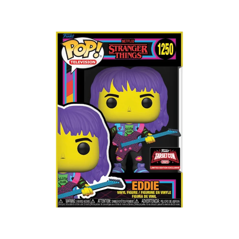 Eddie #1250 (Black Light) Funko Pop! - Stranger Things - Target Con 2024 Exclusive