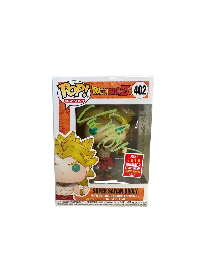 Vic Mignogna Signed Super Saiyan Broly #402 Funko Pop! - Dragon Ball Z - SDCC 2018 Shared Exclusive - Condition 9.5/10 - JSA Authenticated