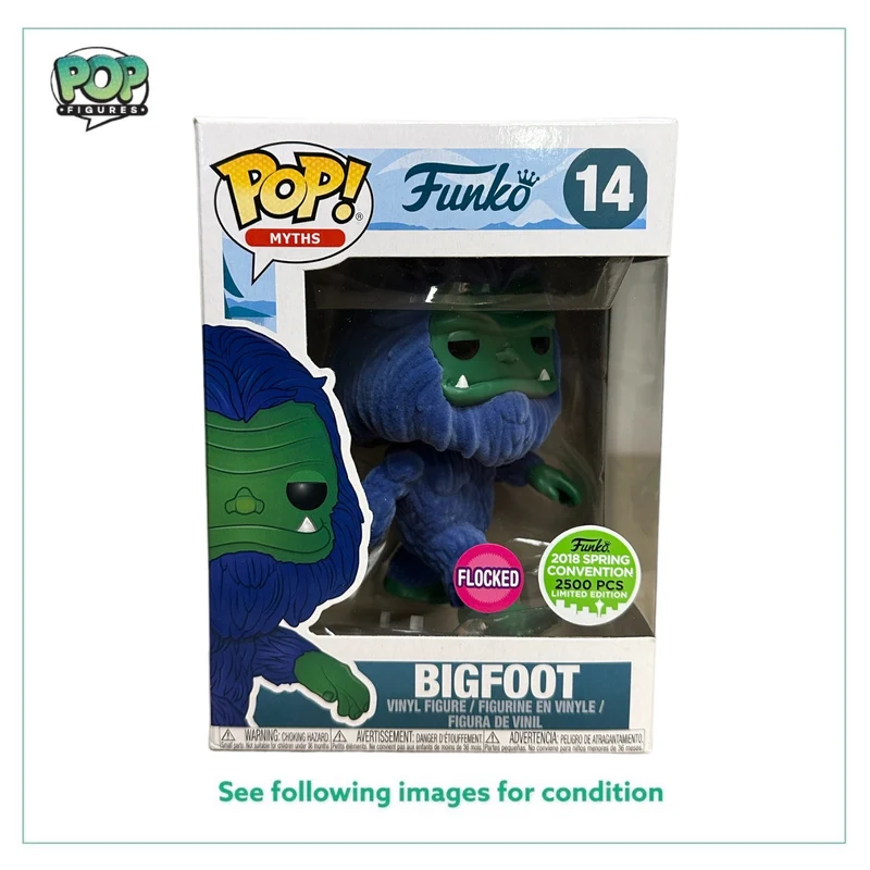 Bigfoot #14 (Blue / Green Flocked) Funko Pop! - Myths - ECCC 2018 Shared Exclusive LE2500 Pcs - Condition 8.5/10