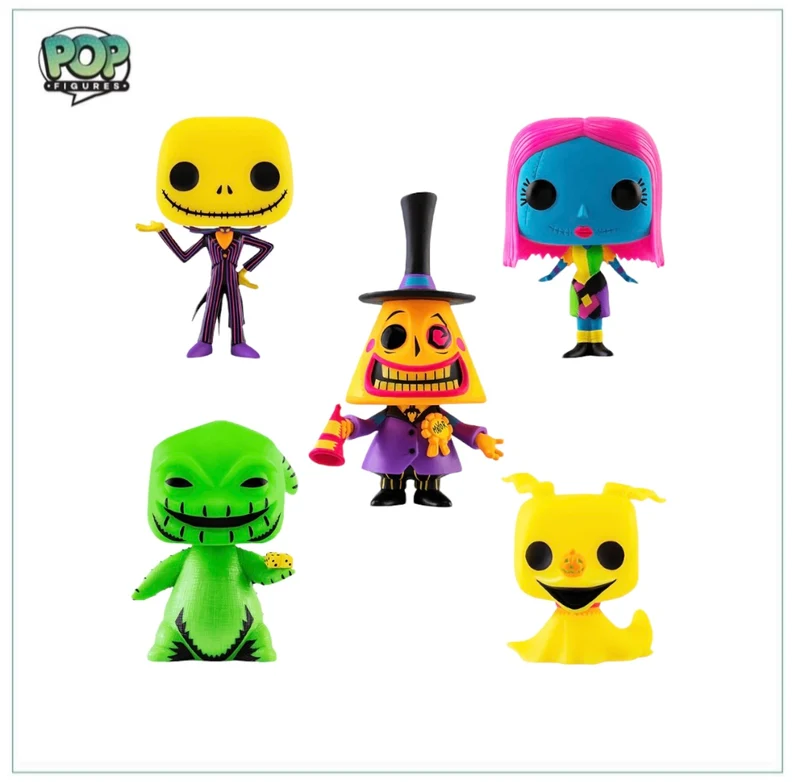 Jack Skellington / Mayor / Oogie Boogie / Sally / Zero (Blacklight Glows In The Dark) Deluxe Funko 5 Pack! - Disney - Walmart Exclusive